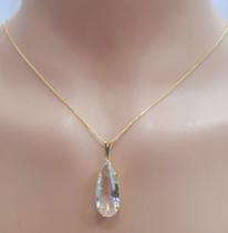 Colar Gota Cristal Folheado Ouro 18k c/Garantia 6 Meses Antialérgico Colar Gota Cristal Folheado Ouro 18k c/Garantia 6 Meses Antialérgico