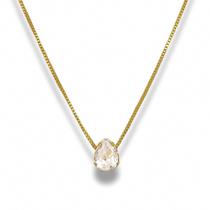 Colar Gota de Zircônia Banhado a Ouro 18k Semijoia