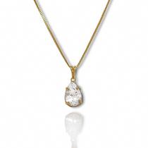 Colar Gota de Zirconia Cravejada Banhado a Ouro 18k Semijoia
