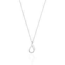 Colar Gota Detalhada Delicada Banho Ródio Branco