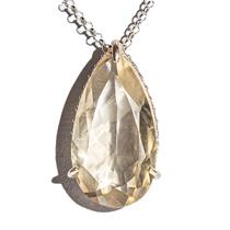 Colar Gota Facetado Tok Fumê Garra Zircônia Prata 950 Colar Gota Facetado Tok Fumê Garra Zircônia Prata 950