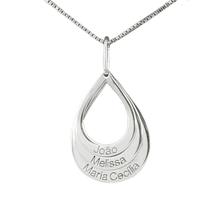 Colar Gota Familia Coleção Maternidade em Prata 925