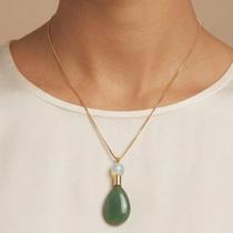 Colar Gota Jade Verde - Acessório Artesanal Colar Gota Jade Verde - Acessório Artesanal