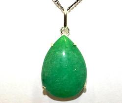 Colar Gota Lisa Quartzo Verde Prata 950 Garra Colar Gota Lisa Quartzo Verde Prata 950 Garra