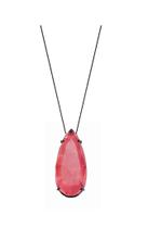 Colar gota living coral fusion banhado a ródio negro Colar gota living coral fusion banhado a ródio negro