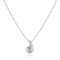 Colar Gota Orgânica Via - Banho Ródio Branco Colar Gota Orgânica Via - Banho Ródio Branco
