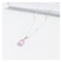 Colar Gota Pingo Ponto de Luz Azul Céu Prata 925 Original