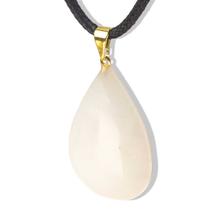 Colar Gota Quartzo Leitoso Pedra Natural Montagem Dourado Colar Gota Quartzo Leitoso Pedra Natural Montagem Dourado