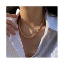 Colar Gótico com Corrente Torcida de Aço Inoxidável 5mm - Masculino e Feminino