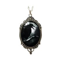 Colar Gótico Com Pingente De Corvo E Cruz, Joia Mística De Bruxa, Presente Com Corrente De Corda