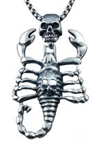 Colar Gótico com Pingente de Escorpião Design Caveira, Acessório Punk Rock