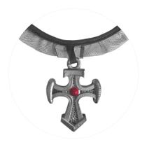 Colar Gótico Cruz Vampiro Bruxa Fantasia Halloween
