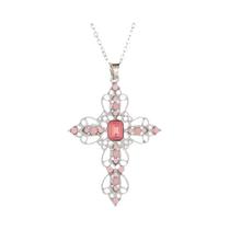 Colar Gótico Y2K com Pingente Cruz de Cristal - Estilo Punk e Unissex