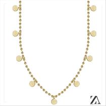 Colar Grande Mini Bolas com Detalhes Formato em Círculos