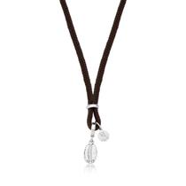 Colar Grão de Café Infantil no Paracord Marrom