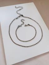 Colar gravata colares e pulseiras com strass folheado a ouro e prata
