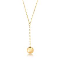 Colar gravata com esfera lisa banhado a ouro Colar gravata com esfera lisa banhado a ouro