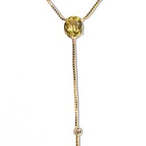 Colar Gravata Pedra Green Gold Natural Dourado Colar Gravata Pedra Green Gold Natural Dourado