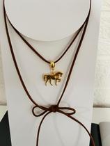 Colar Gravata western boho Country festa festival cavalgada Boiadeira Cores:marrom - dondocas.bijus
