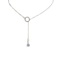 Colar gravatinha com um pingente de gota prata 925