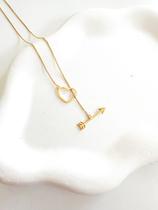 Colar Gravatinha Coração com Flecha de Semijoia Colar Gravatinha Coração com Flecha de Semijoia