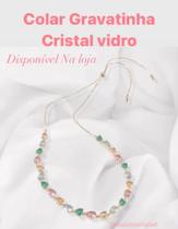 Colar Gravatinha cristal vidro