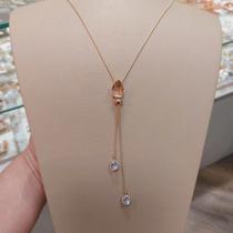 Colar Gravatinha Gota Folheado A Ouro