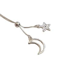 Colar gravatinha lua e estrela prata 925