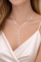 Colar Gravatinhas Com Gotas Feminino Delicado Folheado a Ouro ou Prata
