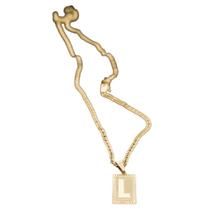 Colar Grumet Duplo 3mm Não descasca com Inicial L Colar Grumet Duplo 3mm Não descasca com Inicial L