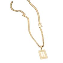 Colar Grumet Duplo 3mm pingente com a letra R