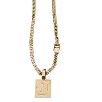 Colar Grumet Duplo Fecho Lateral Com A Inicial J