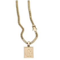 Colar Grumet Duplo Letra Inicial G Ouro 18k
