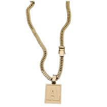 Colar Grumet Pingente Letra para Nomes com Inicial A