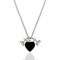 Colar Guardiões Exú e Pomba Gira Pedra Coração Ônix Colar Guardiões Exú e Pomba Gira Pedra Coração Ônix