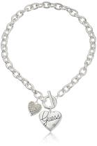 Colar GUESS Basic Silver Logo Heart e Pave Heart