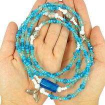 Colar Guia Cristais Orixá Iemanjá Sereia