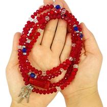 Colar Guia Cristais Orixá Ogum Vermelho Proteção Espiritual Colar Guia Cristais Orixá Ogum Vermelho Proteção Espiritual