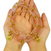 Colar Guia Cristais Orixá Oxum Rosa Proteção Espiritual