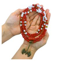 Colar Guia Cristais Orixá Xangô Vermelho