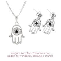 Colar Hamsá com Strass + Brinco! - Sunshine Cristais