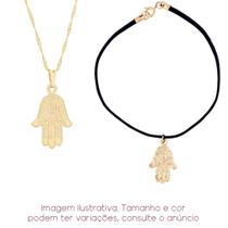 Colar Hamsá desenhada + Pulseira camurça - Sunshine