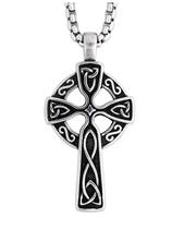 Colar HAQUIL Celtic Cross em aço inoxidável para homens e mulheres