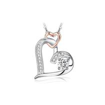 Colar Heart 925 Fine Silver Crystal Elegant Woman Colar Heart 925 Fine Silver Crystal Elegant Woman