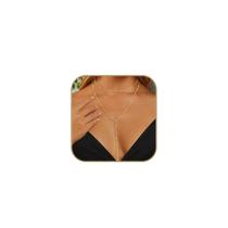 Colar HERIER Longo em Camadas com Pingente Lariat Banhado a Ouro 14k Colar HERIER Longo em Camadas com Pingente Lariat Banhado a Ouro 14k