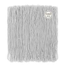 Colar Huskein, 100 peças de contas de prata, 84 cm de Mardi Gras a granel Colar Huskein, 100 peças de contas de prata, 84 cm de Mardi Gras a granel