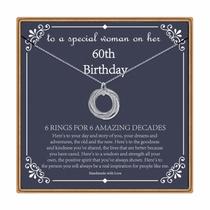 Colar IEFLIFE Presente de Aniversário de 60 Anos com 6 Anéis Circulares Colar IEFLIFE Presente de Aniversário de 60 Anos com 6 Anéis Circulares