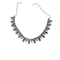 Colar Indiano Feminino de Metal Prateado Tradicional Colar Indiano Feminino de Metal Prateado Tradicional