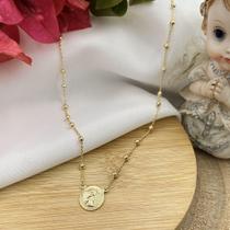 Colar infantil anjinho e bolinhas banhado a ouro 18k Colar infantil anjinho e bolinhas banhado a ouro 18k