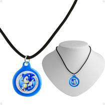 Colar infantil menino + pingente sonic qualidade premium vermelho heroi azul moda presente